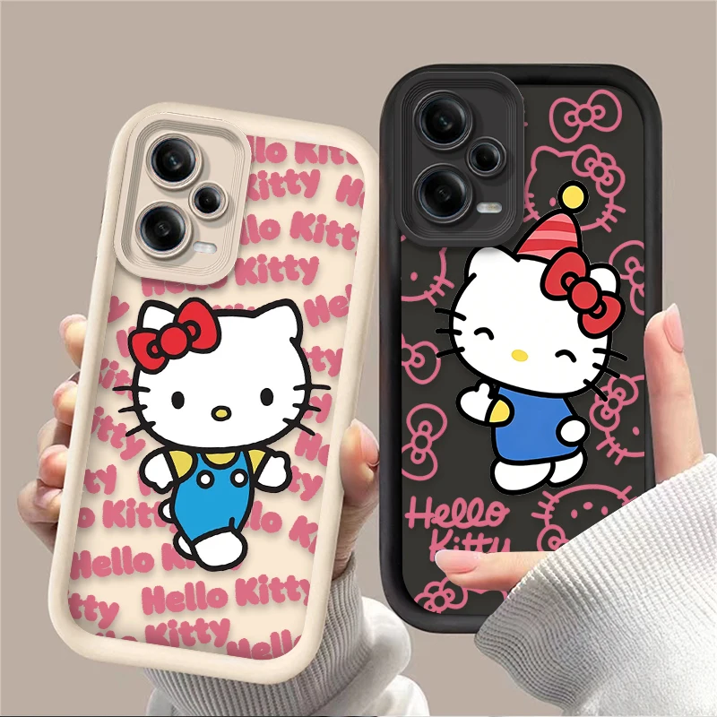 Rosa dos desenhos animados hello kitty caso para xiaomi redmi a5 a4 a3 a3x a2 a1 plus 13x redmi k80 ultra k70 k70e k60 k60e k50 k40 k40s k30