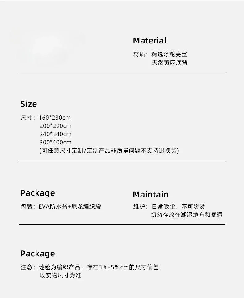 Living room carpet bedroom dirt-resistant and easy to take care of modern simple household bedside blanket non-slip floor