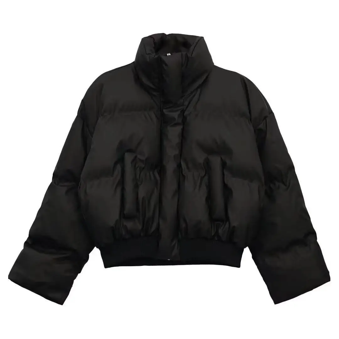 

American High Street Puffer Jacket Premium Loose Warm Winter Thick Stand Collar Short Cotton Coat Fashion