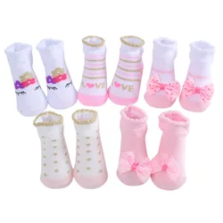 5 Pairts Non Slip Ankle Baby Socks for Toddler Boys and Girls Kids Socks Infant Cute Cotton Baby Socks