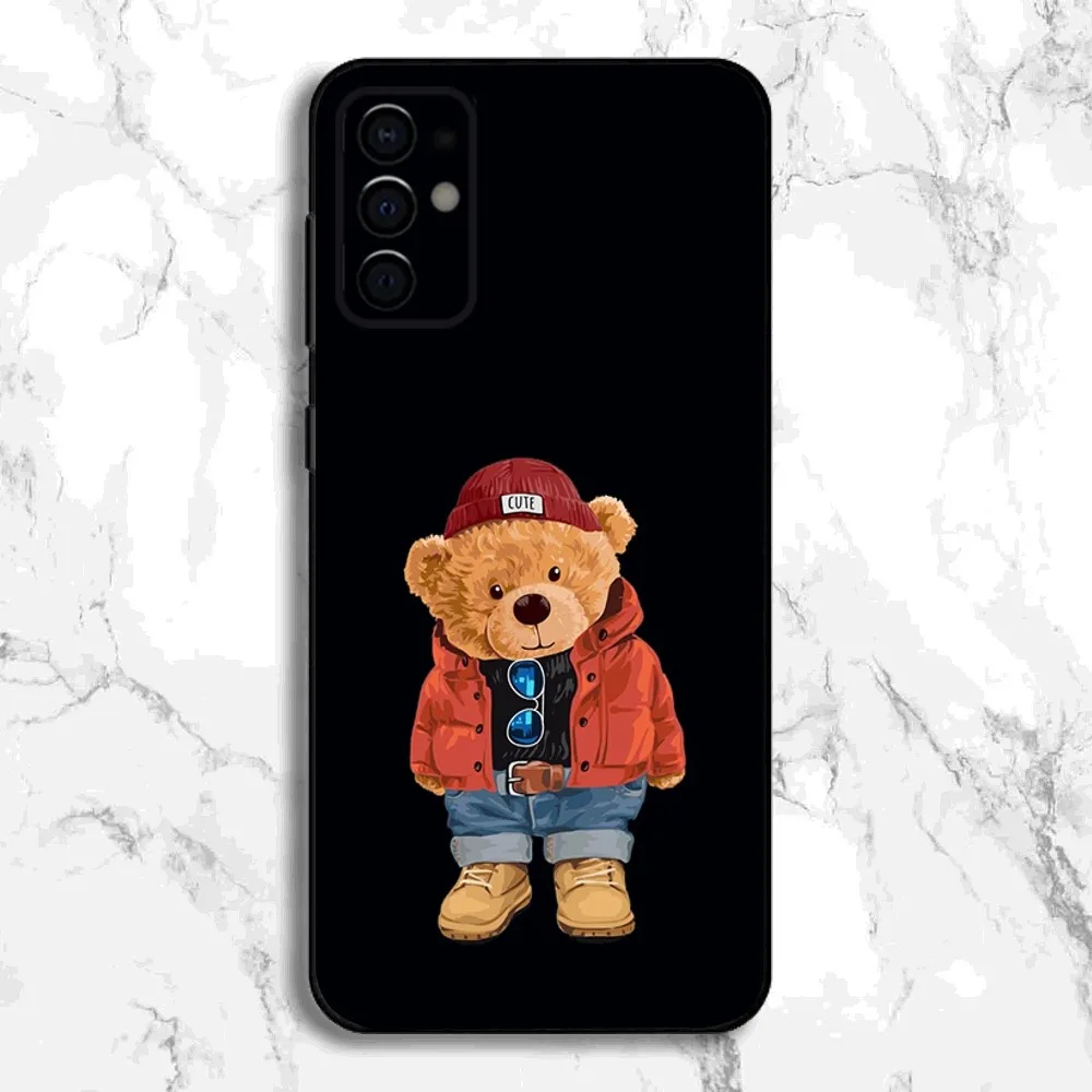 حافظة هاتف Baron Filou B-Bear لهاتف سامسونج S24,S21,S22,S23,S30,Ultra,S20,Plus,Fe,Lite,Note,10,9,5G غطاء ناعم أسود
