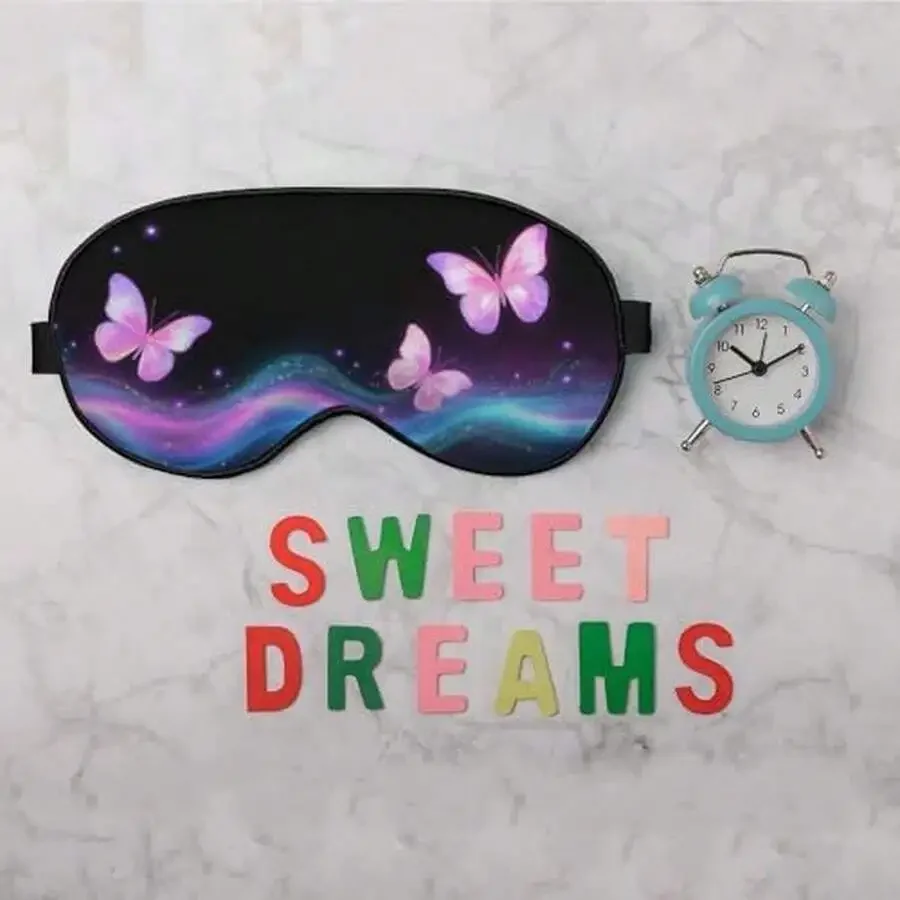 

Silk Sleep Eye Mask With Butterfly Pattern Soft Comfortable For Men Women Travel Rest