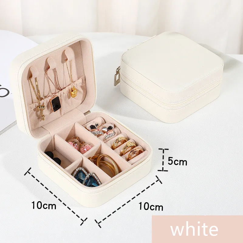 Portable Travel Accessories Box para Mulheres, Organizador De Jóias, Anel, Brincos, Armazenamento De Colar, Aniversário, Presentes De Festa De Natal