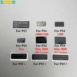ZUIDID 5Pcs Lable Sticker For PS3 PS5 PS4 Slim Pro 2000 1200 1100 1000 Back Shell Serial Number Sticker Gamepad Barcode Sticker