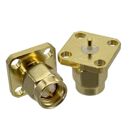 1Pcs SMA male plug 4 holes flange deck mount solder up RF connector For Radio Antenna Wire Terminals