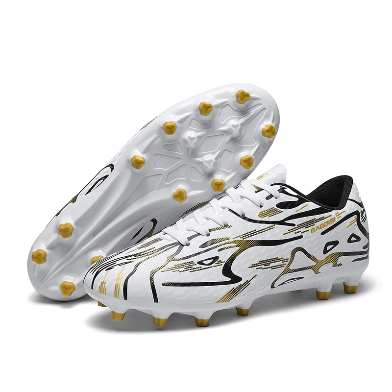 Unisex Men Women Youth FG Firm Ground Soccer Cleats Long Spikes Breathable Natural Grass Match Training Football Boots For Teen