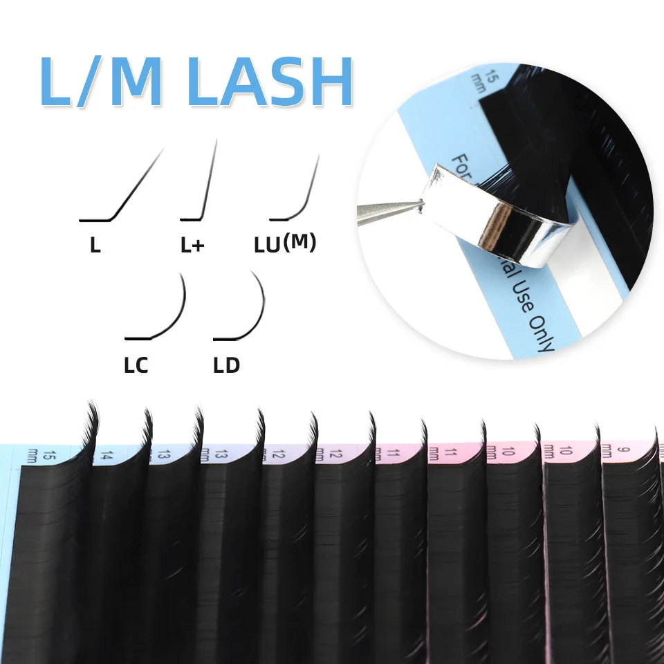 Lashrujade L L+ LC LD LU(M) 컬 개별 속눈썹 연장 천연 소프트 인조 ... - 2