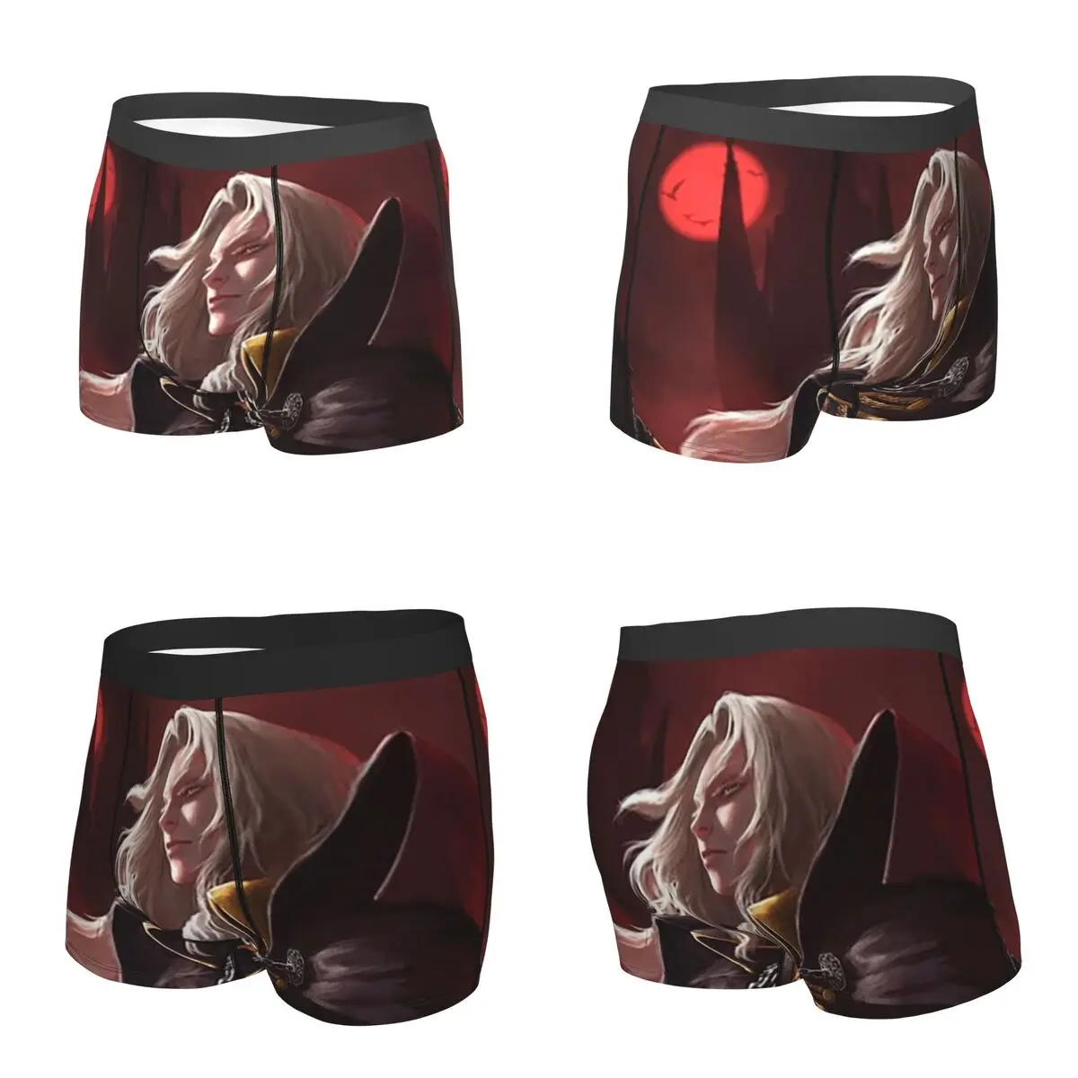 Gravata de jogo de vampiro Alucard para homens, gravata fina de seda e poliéster para casamento e negócios, gravatas clássicas