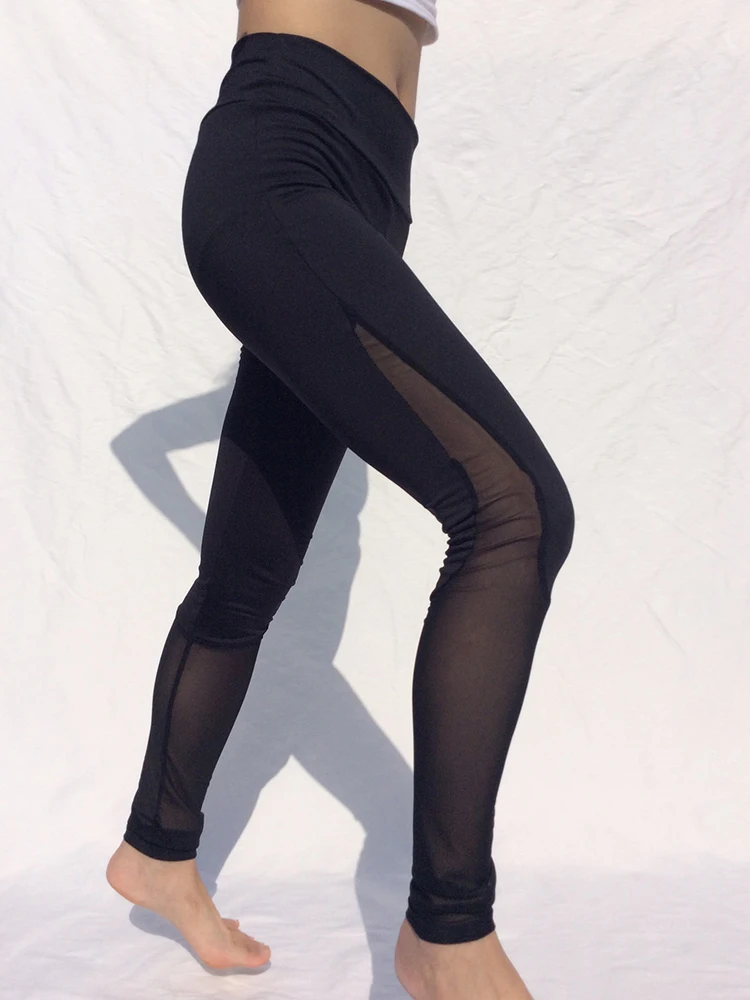 Legging taille haute pour femme, pantalon de sport push-up, fitness, course à pied, gym, maille noire, élasticité, entraînement, jogging