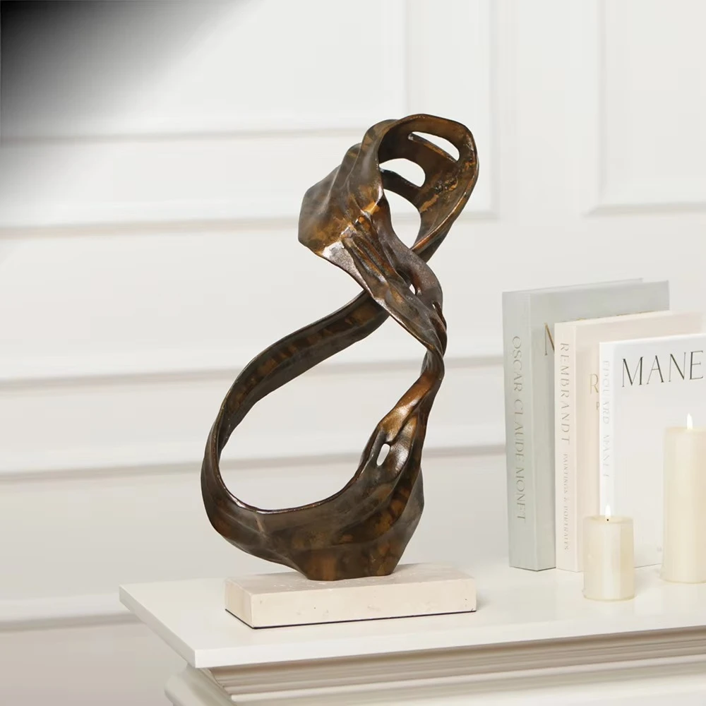 Interior Home Decorative Gold Bronze Flowing Balance Sculpture For Interior Design