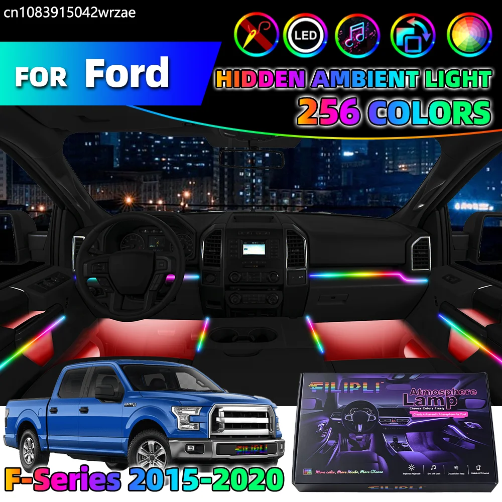 

14 in 1 For Ford F-Series 2015-2020 Years Car Interior Ambient Lights Strips Breathing Lighting Kit App Control Auto LED strips