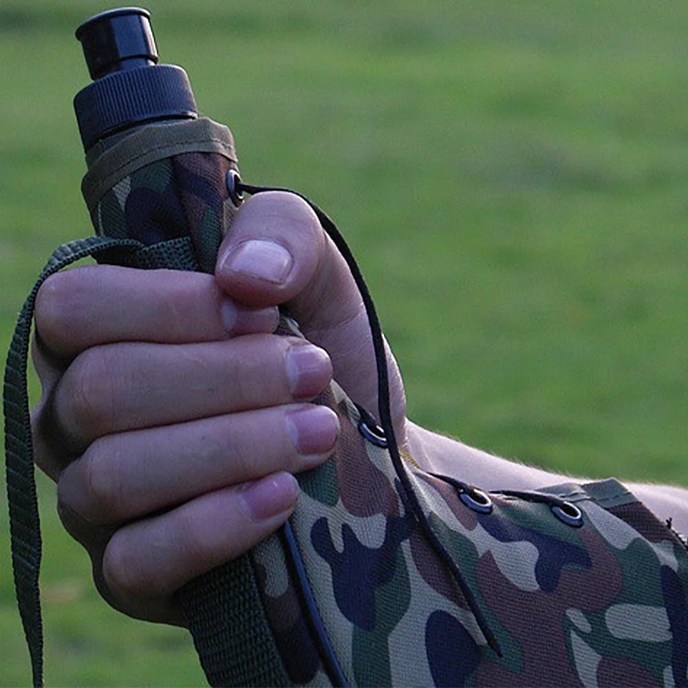 800ml Outdoor Water Bottle Water Kettle Sports Bottles with Shoulder Strap for Hiking Backpacking Cool Camping Water Bag 2024