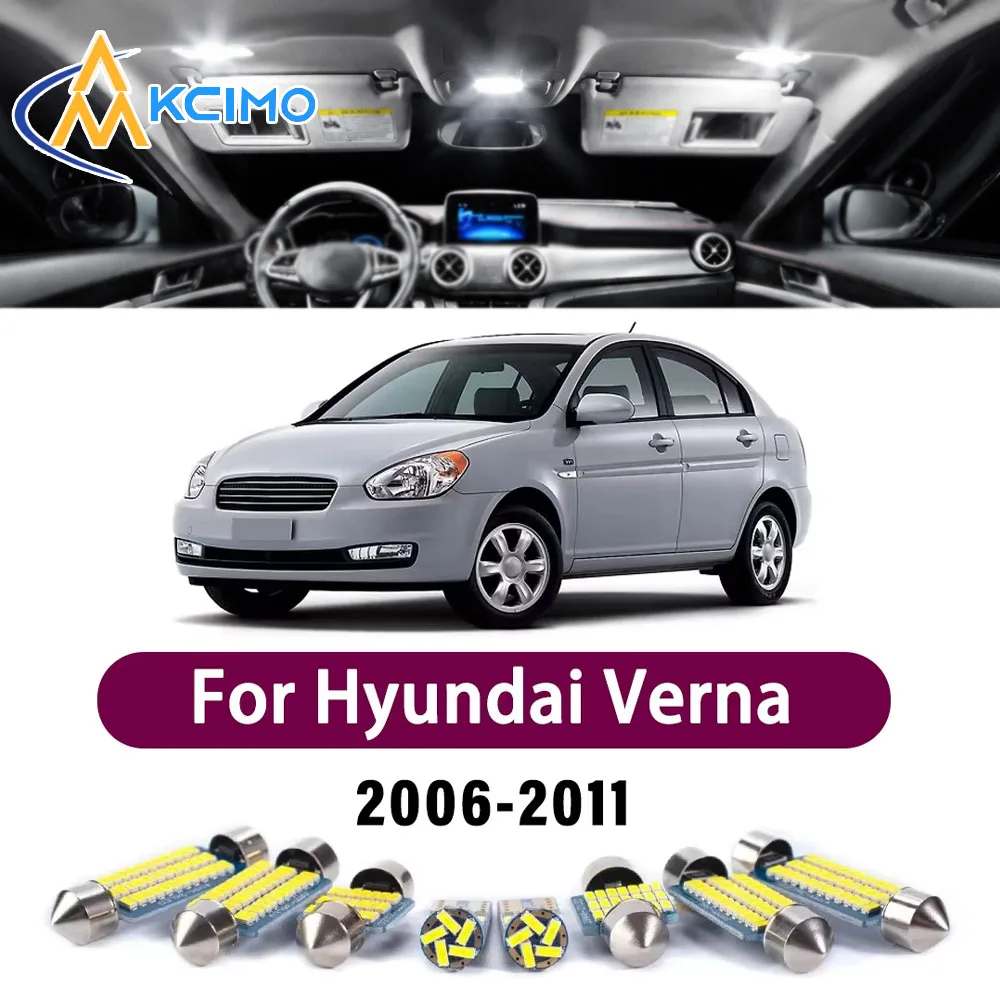 

High Lumen CANBUS Error Free LED Interior Light Kit For Hyundai Verna 2006-2011 Easy Install Trunk Reading Dome Lamp Bulbs Set