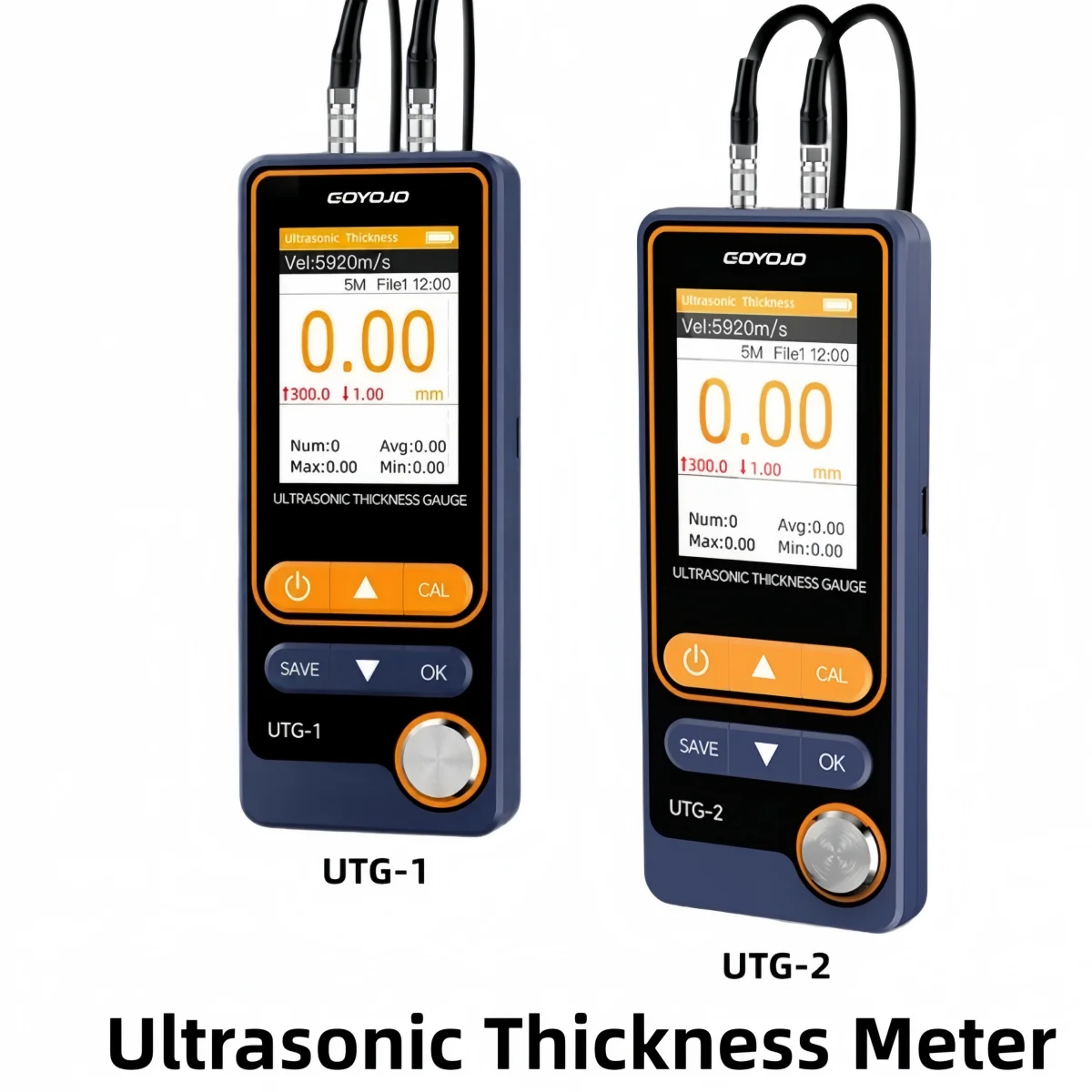 GOYOJO UTG-1/UTG-2 Ultrasonic Thickness Meter 1 To 300mm Range NDT Portable Metal Testing Device Support Data Export To PC