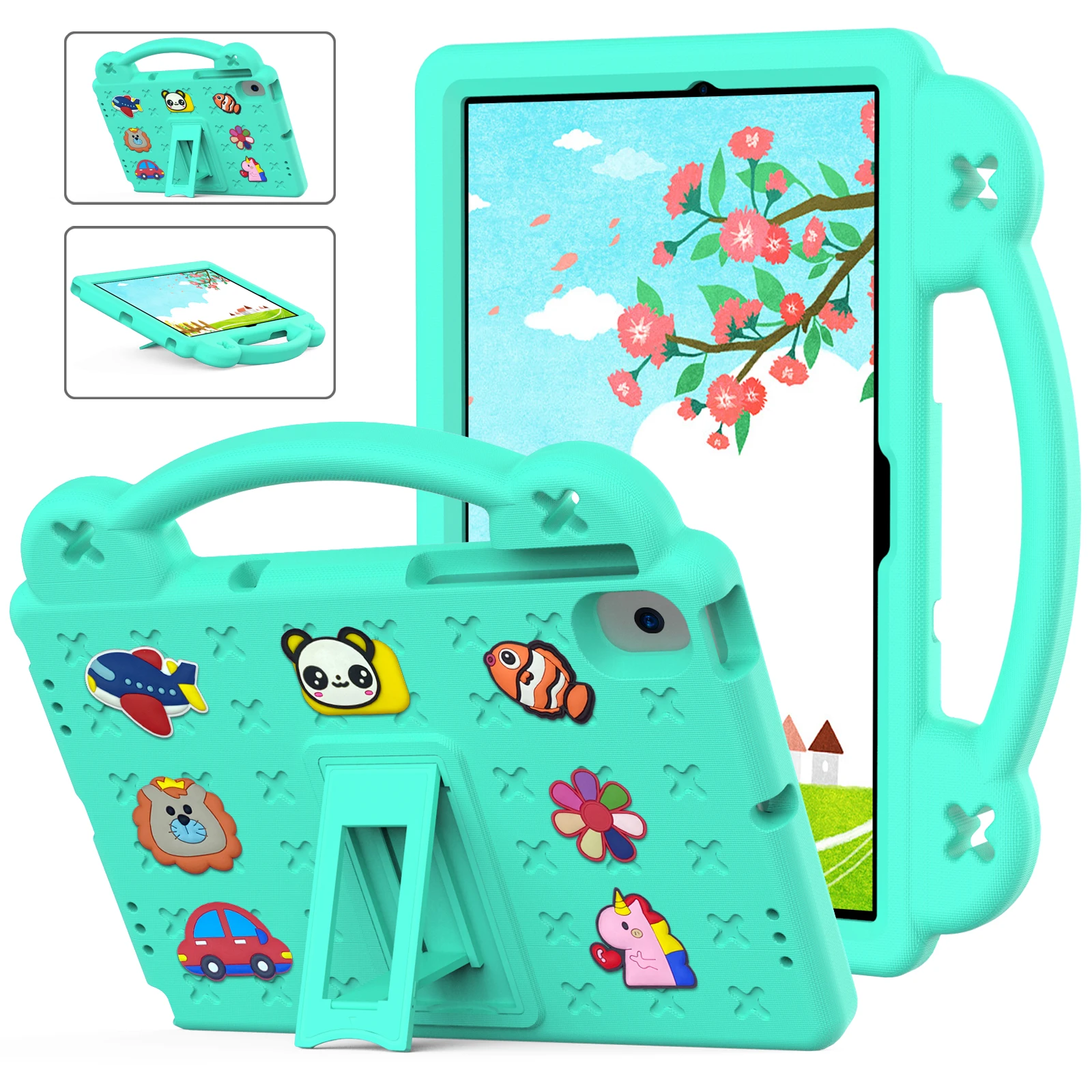 EVA Bear Case Universal For Nokia T20 T21 10.4 inch Built-in Kickstand Kids Funda Cover Full Body Protection With Hand Holder