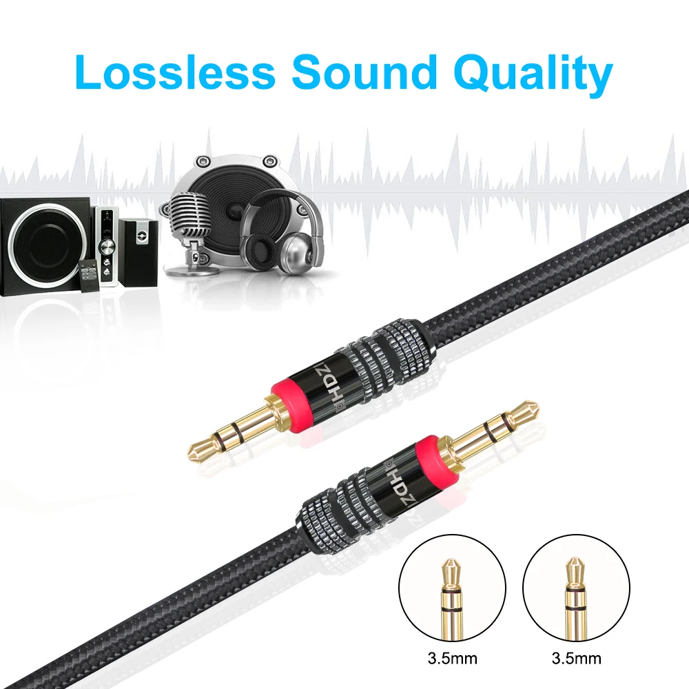 Hhdzi 3.5Mm Stereo Audio Kabel Aux Koord Voor Hoofdtelefoon, Thuis Autoradio, Luidspreker, Versterker, Telefoons, 3.5Mm Jack Audio Kabel