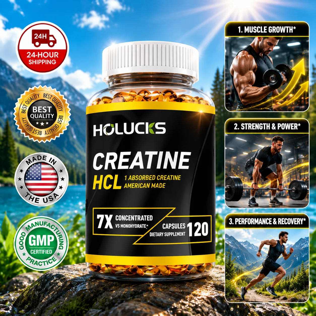 Creatine Hcl Capsule - 7X High Potency Creatine HCL Capsules,