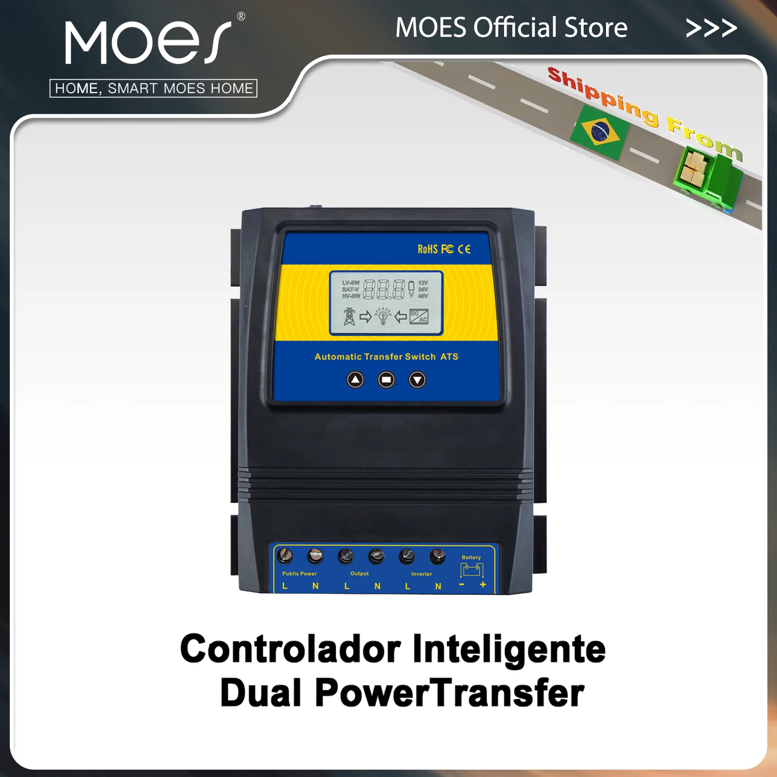 Interruptor de transferência de energia dupla ats automático controlador de carga solar para sistema de vento solar dc 12v 24v 48v ac 110v 220v