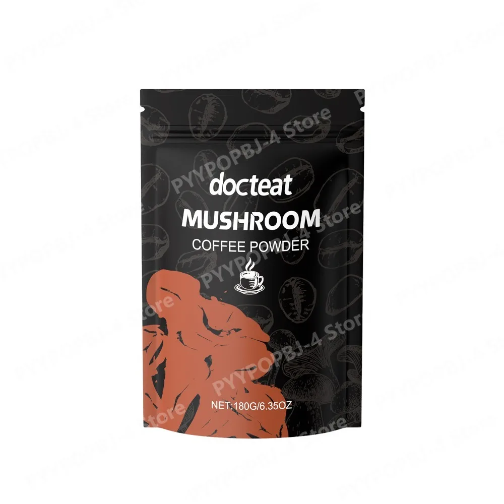 Café en Polvo con Hongos Hericium, Cola de Pavo, Ganoderma, Shiitake, Cordyceps, Pleurotus, Suplemento Nutricional, 180g