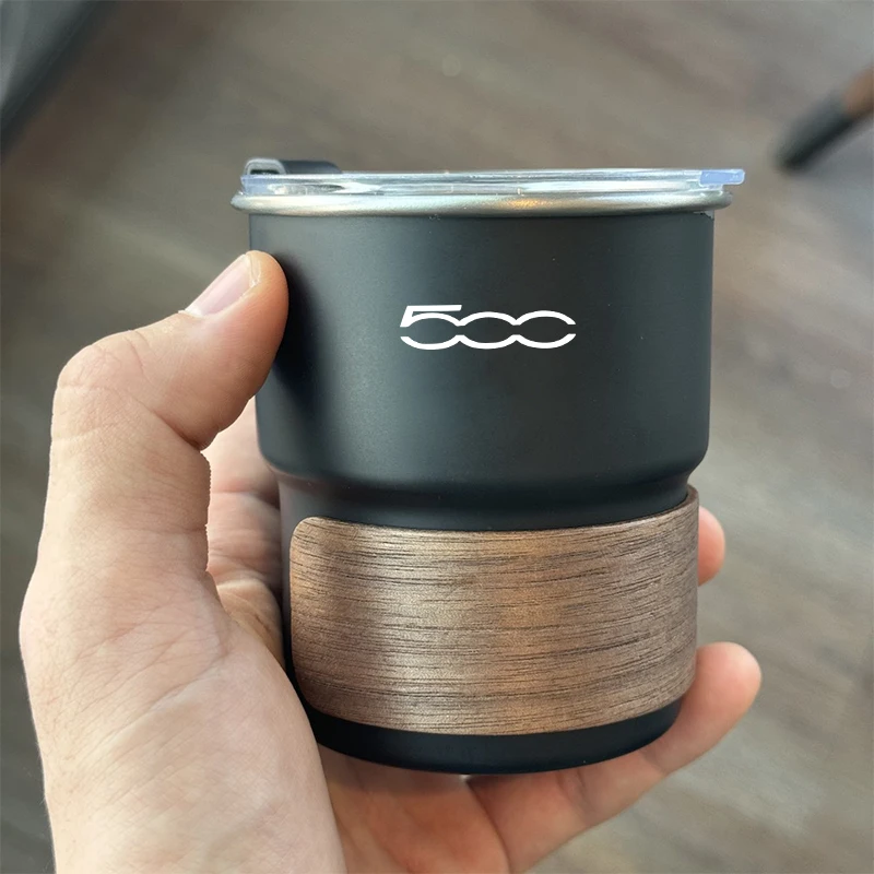 304 Car Stainless Steel Coffee Mug with Lid Anti-Scald Drinks Cup For FIAT 500 Grande Stilo Freemont Punto Astra Bravo 500X Tipo
