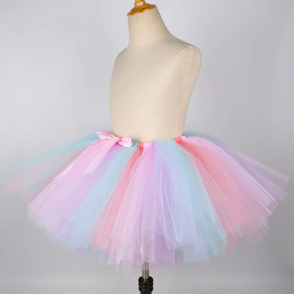 HJTT Girls Unicorn Tutu Skirt Fluffy Toddler Baby Girl Birthday Tutu Outfits Pastel Girls Tulle Skirts Kids Halloween Costume