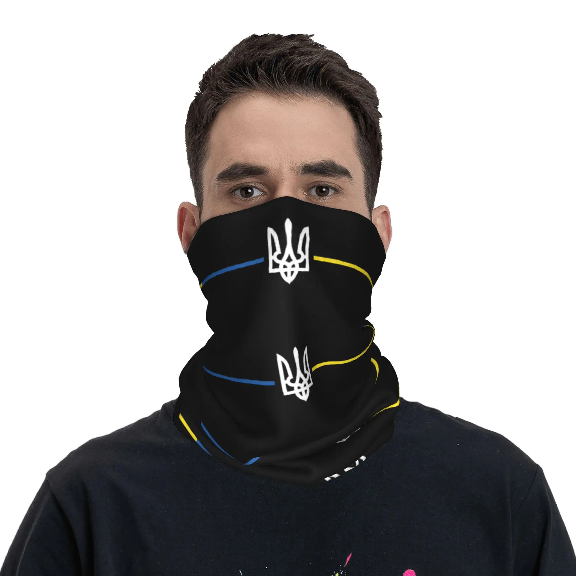 

Ukraine Ukrainian Flag Bandana Neck Cover Printed Balaclavas Mask Scarf Multi-use Headband Hiking for Men Women Adult