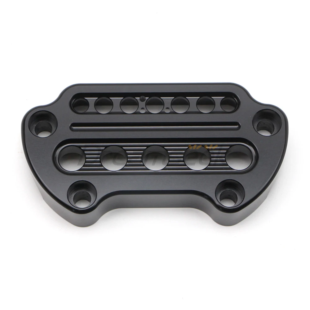 

Motorcycle Indicator Handlebar Riser Top Clamp Cover for Harley Sportster XL 883 1200 Dyna Low Rider Street Bob Black Aluminum