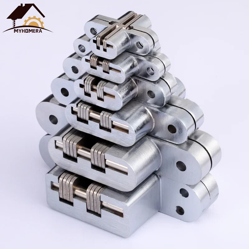 Stainless Steel Hidden Hinges 70-140mm Built-in Concealed Cross Heavy-loading Folding Door Hinge Furniture Hardware 180 Degree image 2