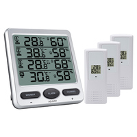 Weather Station Wireless Indoor/Outdoor Digital LED Display Thermometer Hygrometer With 3 Remote Sensors Real Time Monitor Alarm