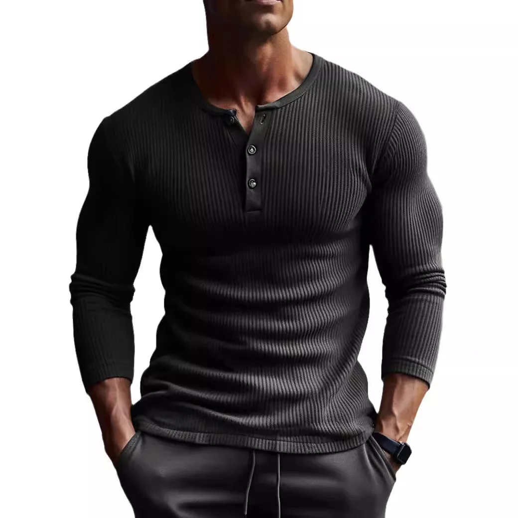 メンズカジュアルワッフルフィットネス Tシャツ長袖無地ファッション V ネック通気性 Tシャツ男性ジョガースポーツカジュアル Tシャツトップス