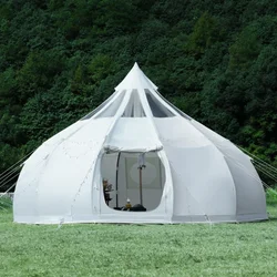 Glamping Luxury Tents Mongolian Waterdrop Starry Oxford Glamping Outdoor Family Large 100% Cotton Canvas Big Camping Bell Tent