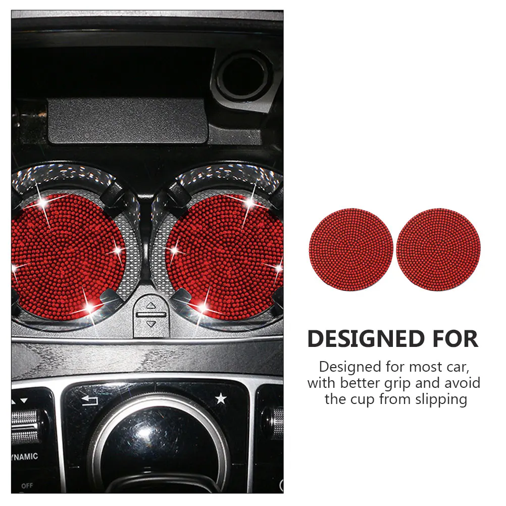 

2 Pcs Cup Holder Coasters Car Vehicle Decor Automotive Holders for PVC Universal