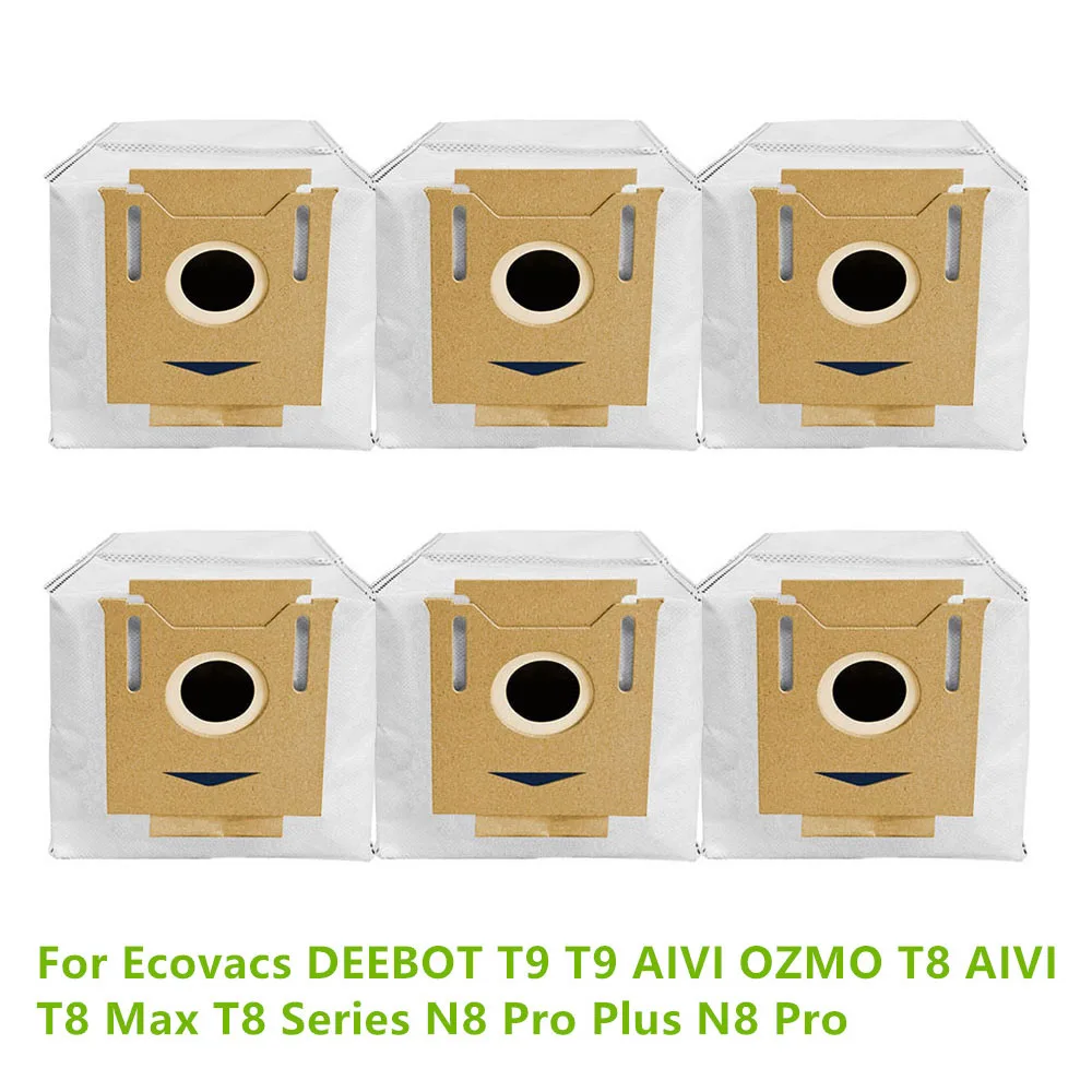 6PCS Dust Collection Bags Garbage Bag For Ecovacs DEEBOT T9 T9 AIVI OZMO T8 AIVI T8 Max T8 Series N8 Pro Plus N8 Pro