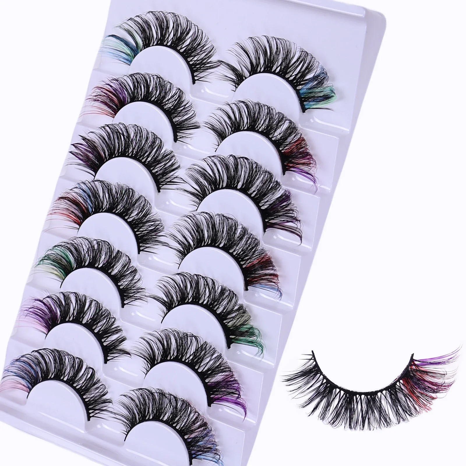 21 زوجًا/35 زوجًا من الرموش الصناعية الصناعية ذات الألوان الزاهية - رموش صناعية طبيعية ورقيقة ونحيفة