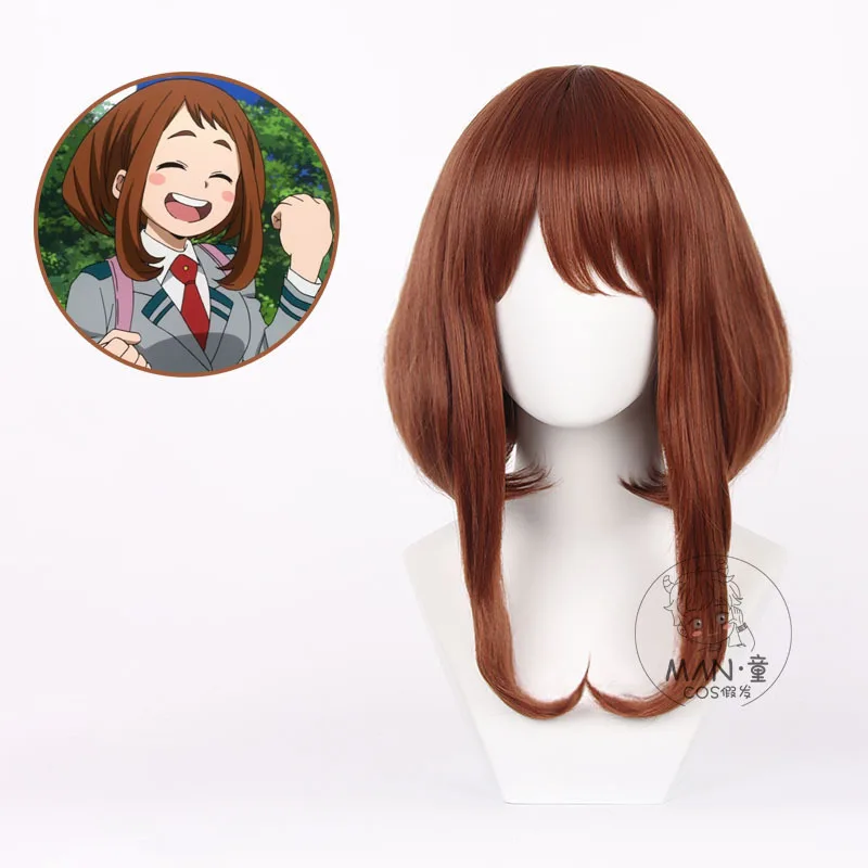 Anime OCHACO URARAKA Cosplay Wig Hero Costume 50cm Long Synthetic Hair Women Party Wigs Heat Resistant Role Play+Wig Cap