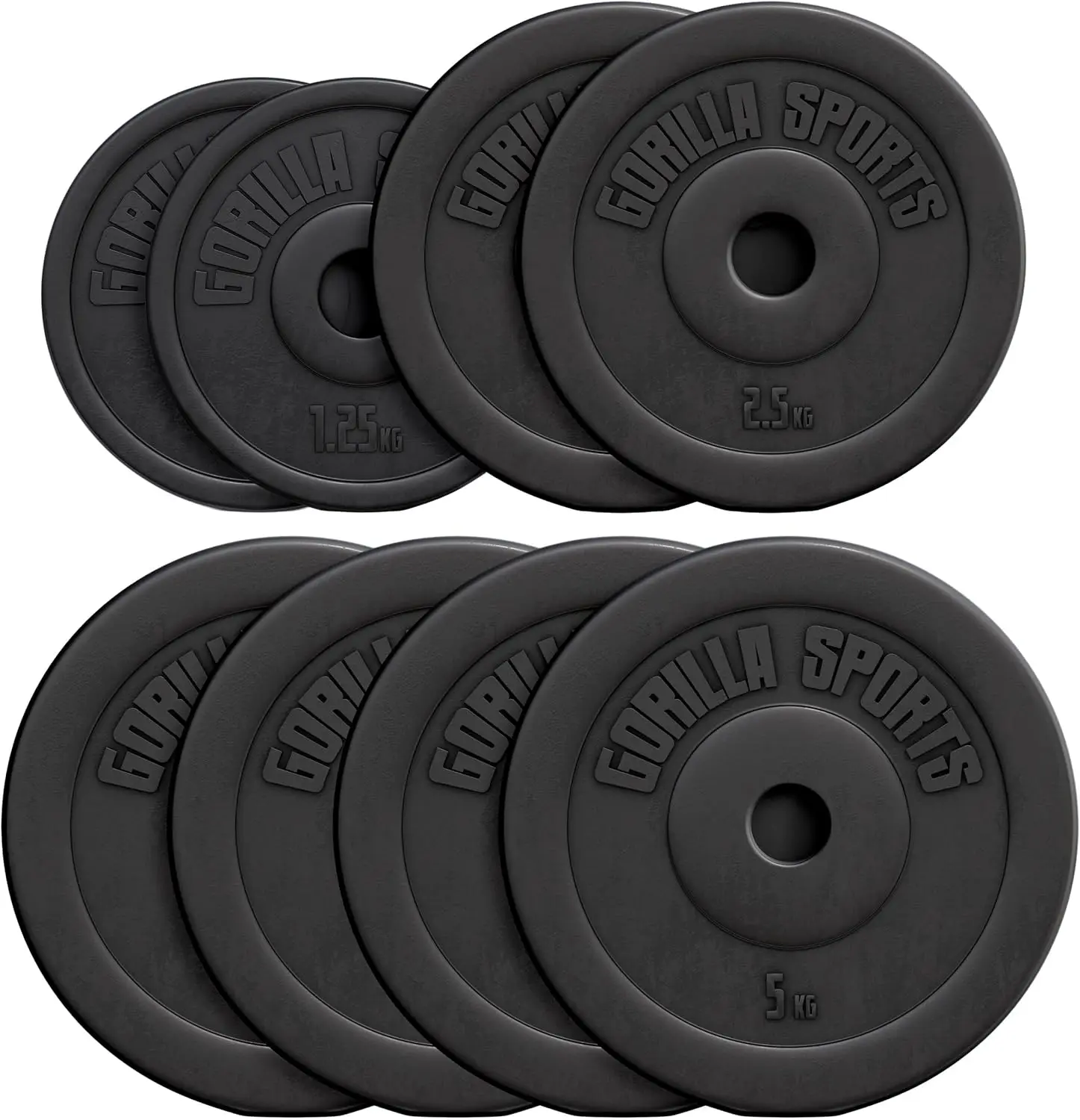Hantelscheiben - Einzeln/Set, 1,25kg, 2,5kg, 5kg, 7,5kg, 10kg, 15kg, 27,5kg, 30kg Gewichte, 30mm Bohrung, Aus Ku