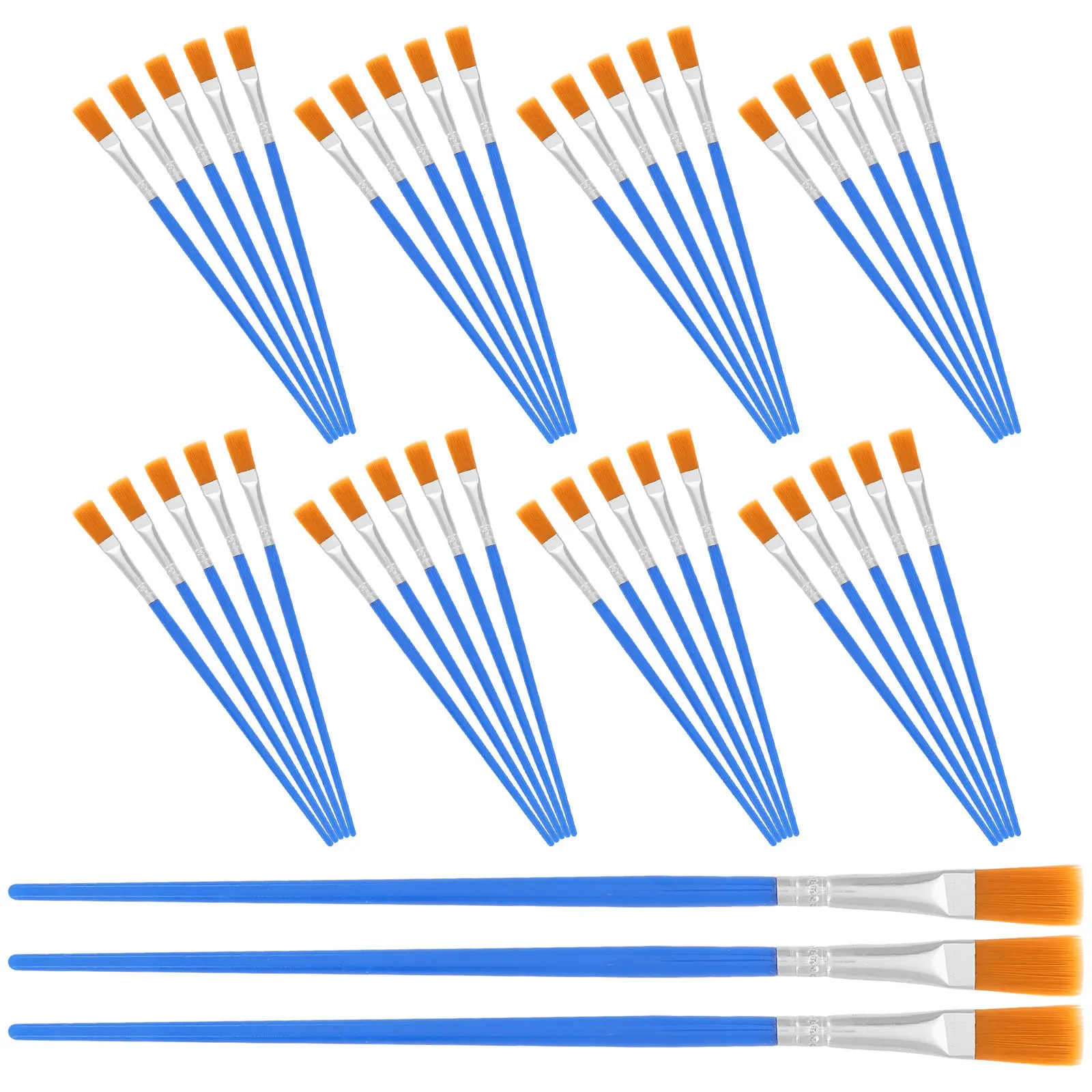 

50Pcs Paintbrush Set Professional Painting Brush Portable Lightweight Flat Tip Pigment Brushes for Oil Watercolor Art Student