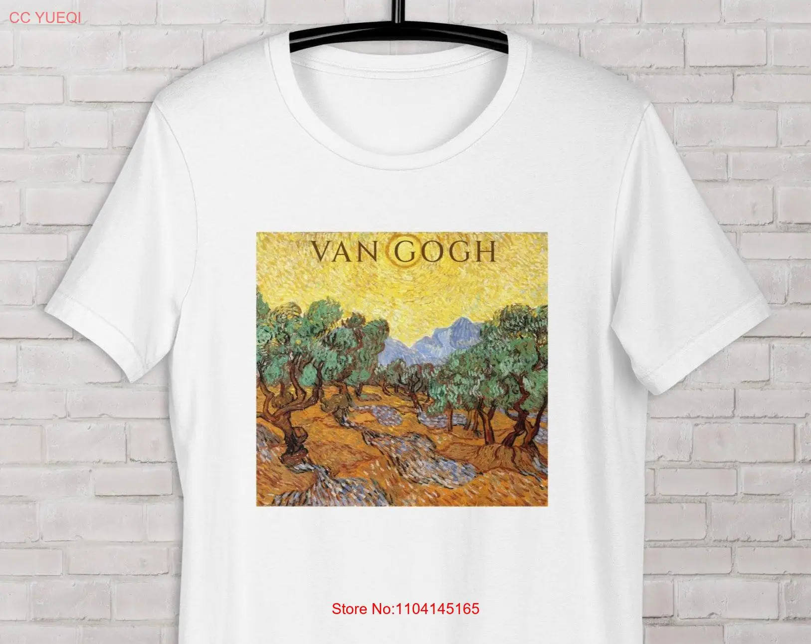 Vincent Van Gogh T shirt Olive Trees with Yellow Sky and Sun 1889 landscape Painting nature Aesthetic Art for Lover