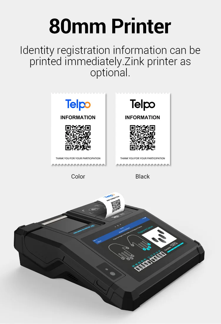 Telpo S10 NIN Smart Security Biometric Device 4-4-2 Finger Scanners For National Identity Registration