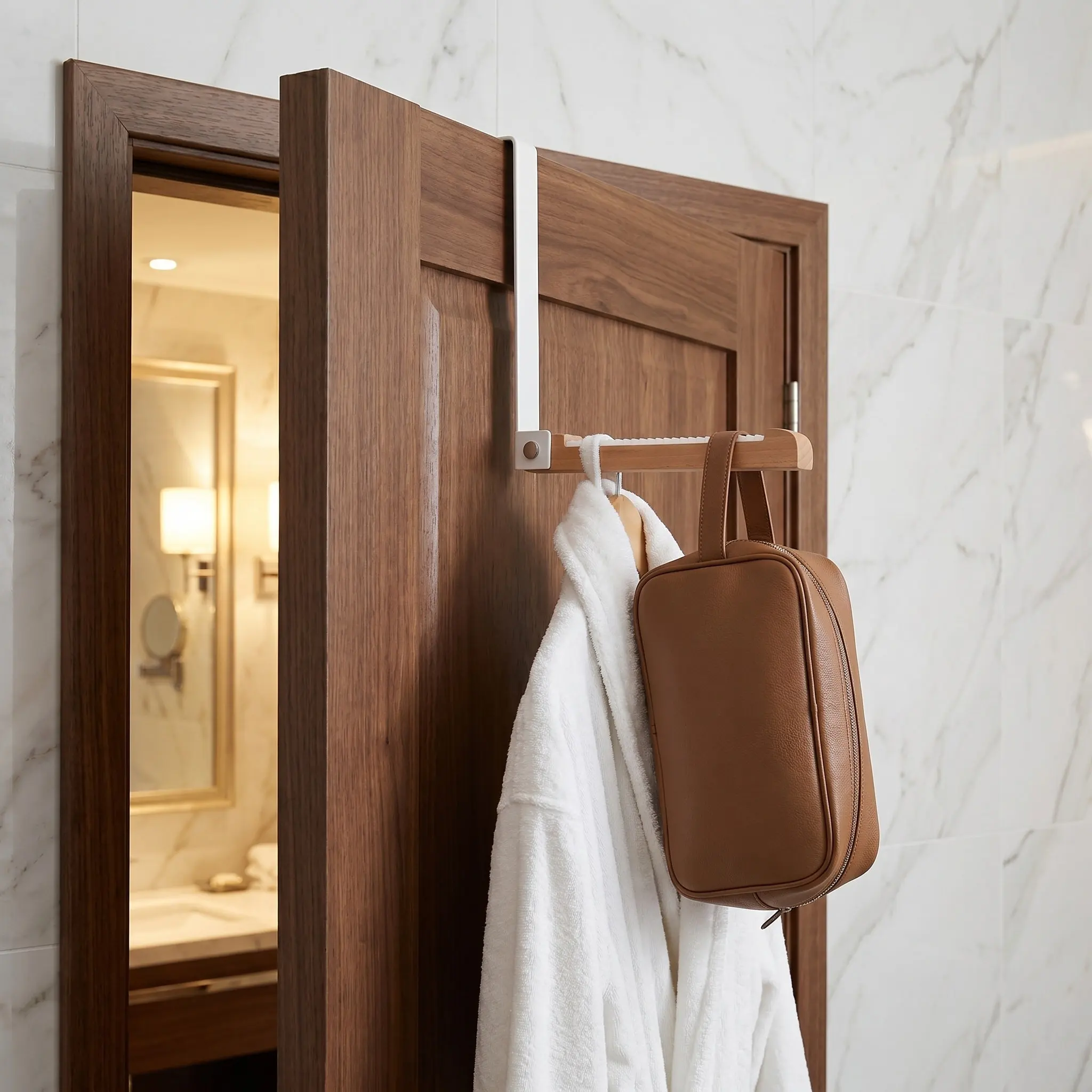 2Pcs Heavy Duty Foldable Over The Door Hanger No-Drill Back Door Hook for Jackets Towels Robes Bags Dorm Apartment Laundry Room