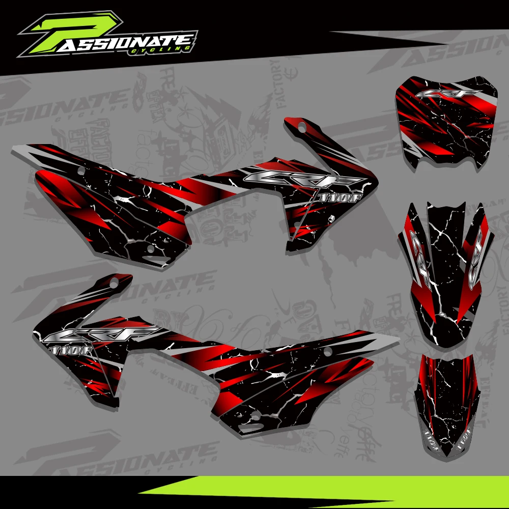 

For HONDA CRF 110F CRF110F CRF 110 F 2015 2016 2017 2018 Full Graphics Decals Stickers Motorcycle Background