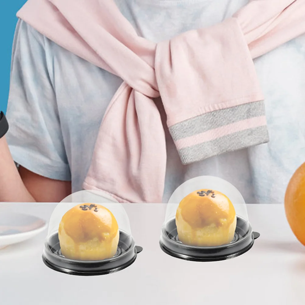 

100 Pcs Square Containers Mini Egg Yolk Boxes Pet Dome Cakes Portable Mousse Bakery Christmas Accessories Food Grade Sealed