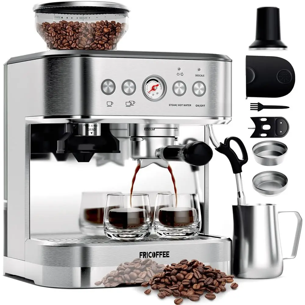 

hine with Grinder Maker StainlSteel with Milk rother puccino hine Semi Automatic hine