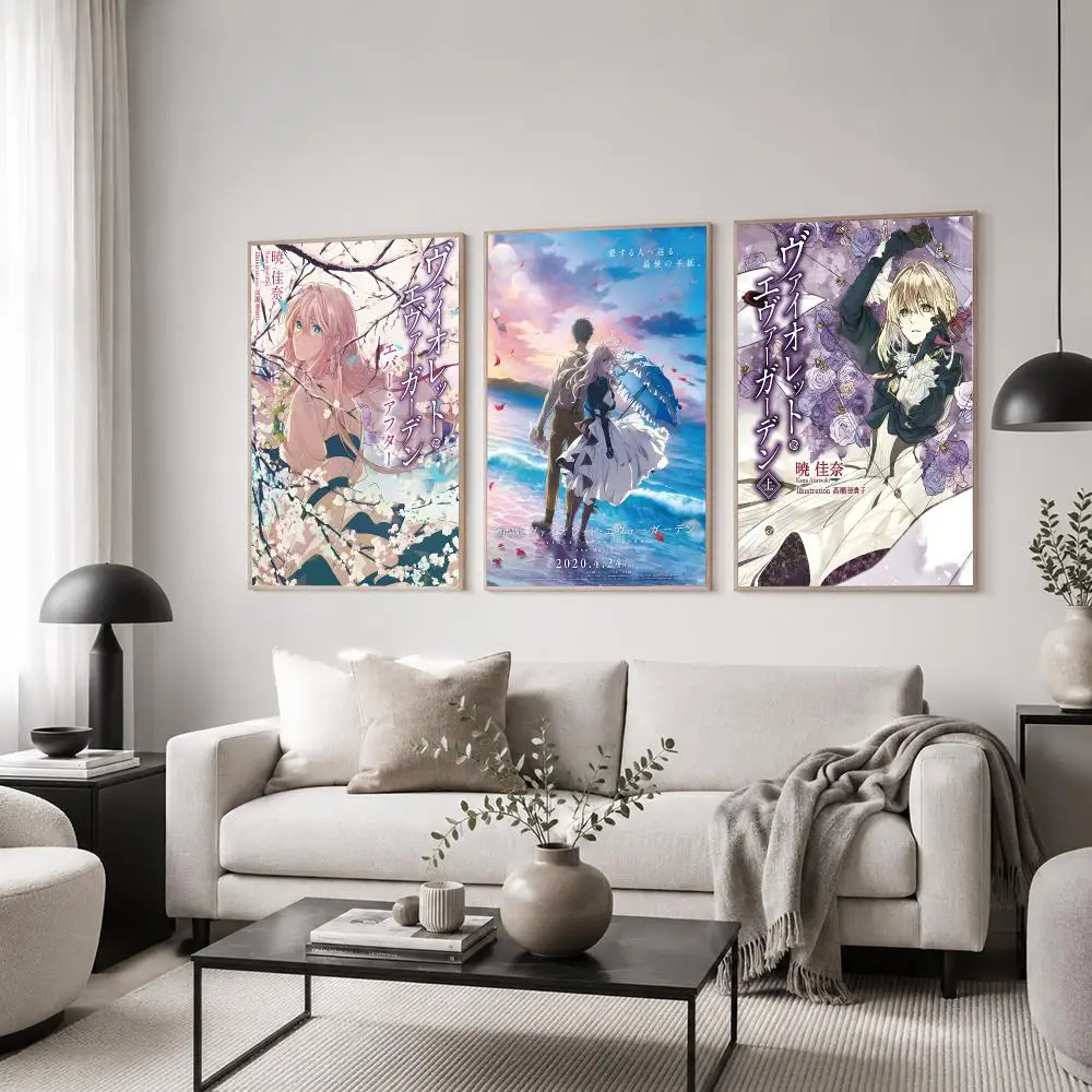 Anime Violet Evergarden Poster Classic Poster HD Art Sticky Wall Waterproof Home Living Room Bedroom  Aesthetic Decoration
