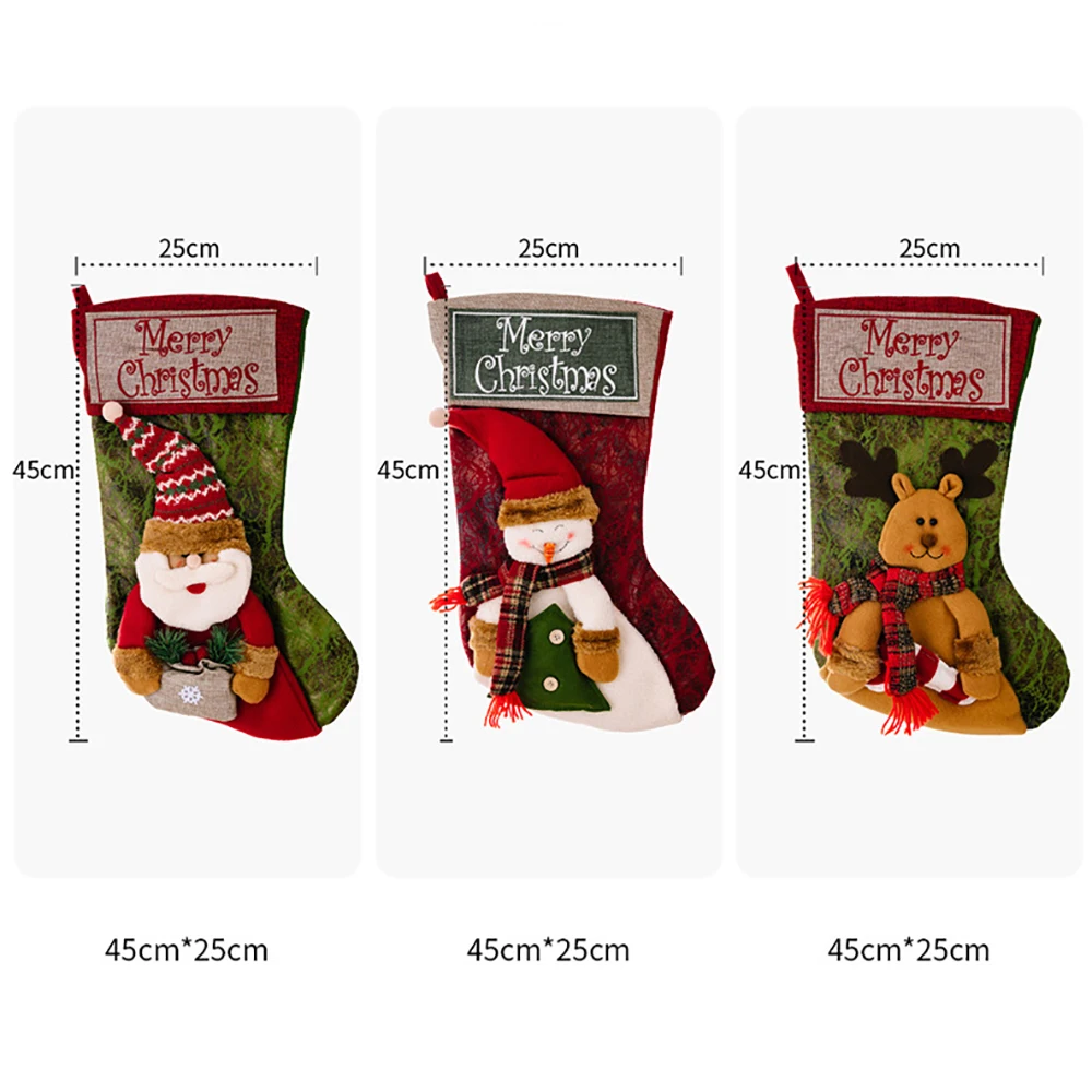 Bolsa de dulces navideña para niños, medias navideñas, decoraciones navideñas para el hogar, decoración de Noel, bolsa de regalo de Año Nuevo 2023