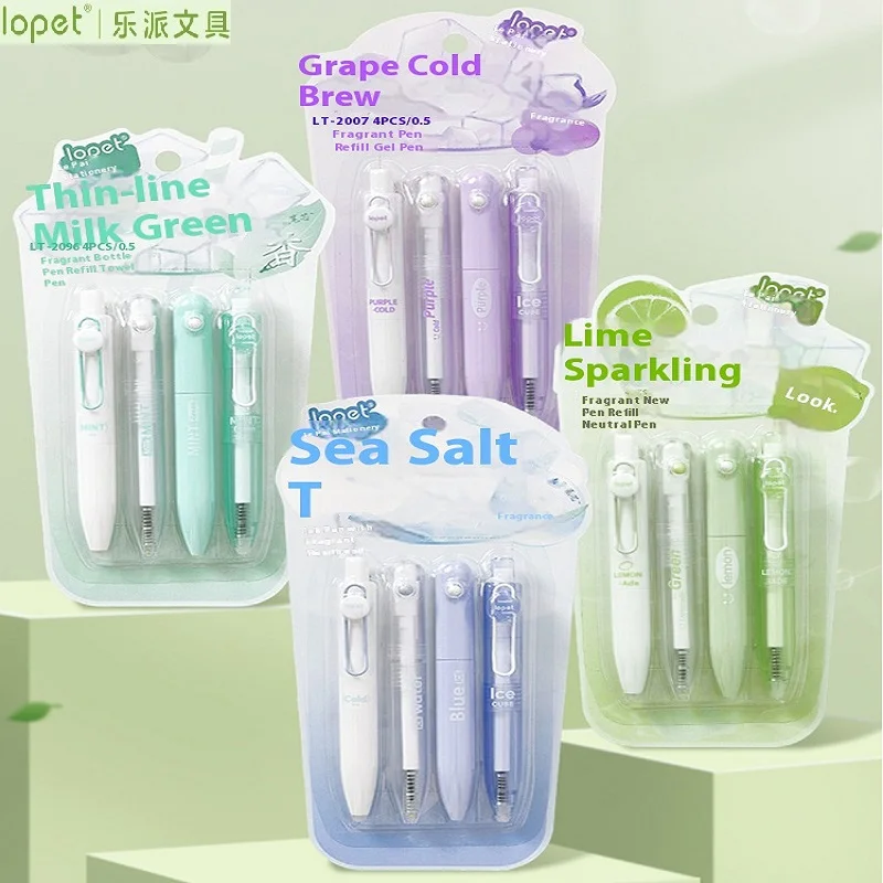 

Lopet 4 шт./компл., мини-ароматическая гелевая ручка, карманная ручка ST, наконечник ручки, гладкое письмо, 0,5 мм, быстросохнущие шариковые ручки, студенческие канцелярские принадлежности