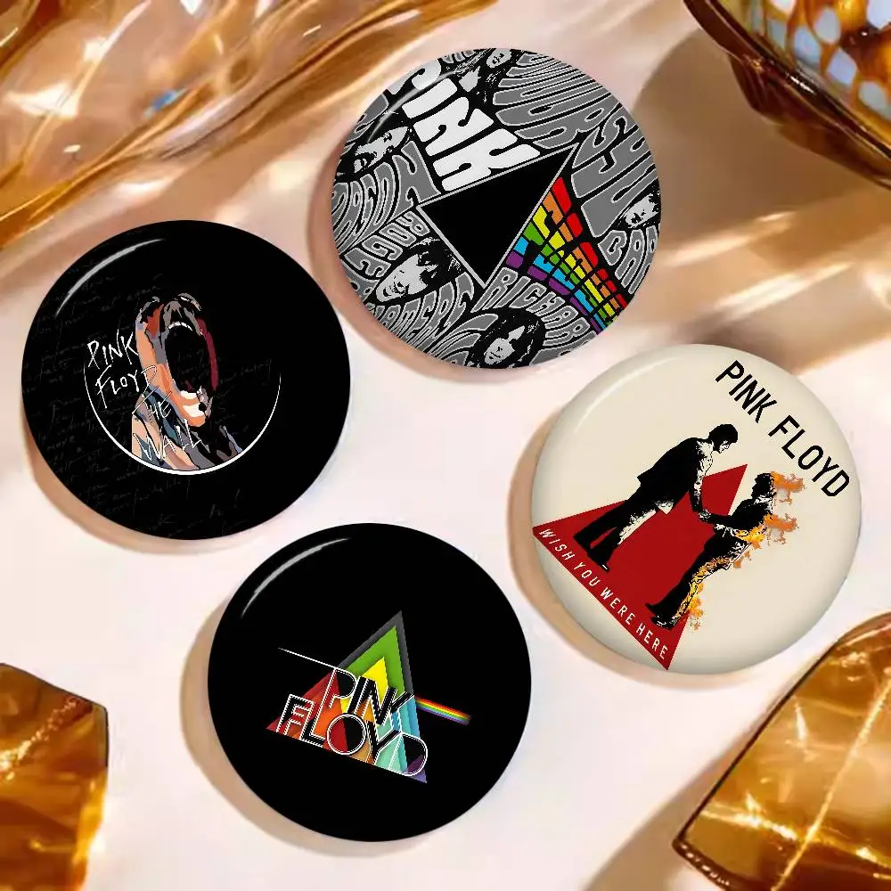P-Pink Band F-Floyd 32/44/58mm Round Cartoon Brooches Handmade Pins for Backpack Jewelry Accessories Gifts Creative Badge