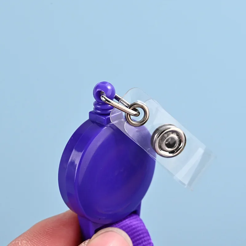 1pc Work Permit Badge Hanging Rope Student Retractable Hanging Rope Easy To Pull Buckle Badge Reels Retractable Lanyard