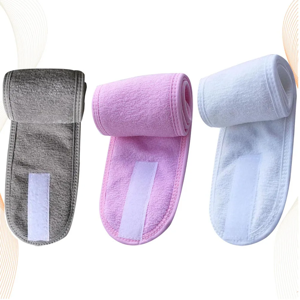 

3pcs Spa Headband Breathable Face Washing Headwrap Women Makeup Headdress Bathing Hair Band Sticky Cloth For Shower Facial