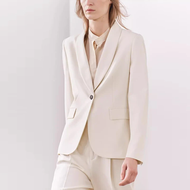 بدلة نسائية عصرية بأربعة ألوان Jaet Ele Dr Sle Long Sve مناسبة للتنقل وتصميم مستقيم مقطوع واحد...